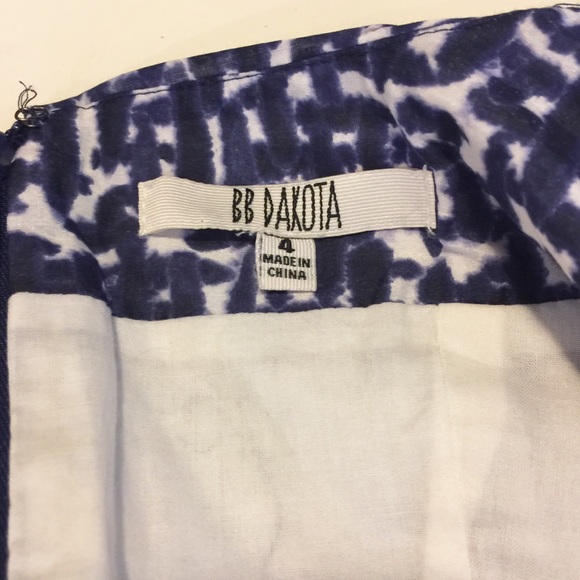NWOT BB Dakota Silk Blue White Shibori Dress S / M - Picture 5 of 5